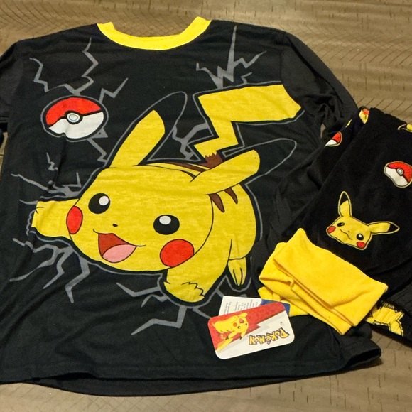 Black and Yellow Pikachu Pajama Set - Picture 1 of 2